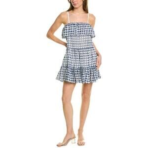 Solid & Striped The Nyla Mini Dress Navy and White Eyelet Size M